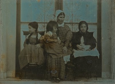 Ritratto di gruppo di due bambine e due domestiche di Jean-Gabriel Eynard da Jean Gabriel Eynard